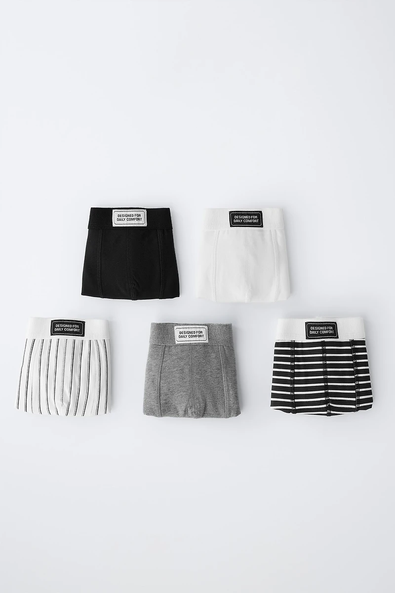 AGES 6-14 / FIVE-PACK OF BOXERS WITH LABEL