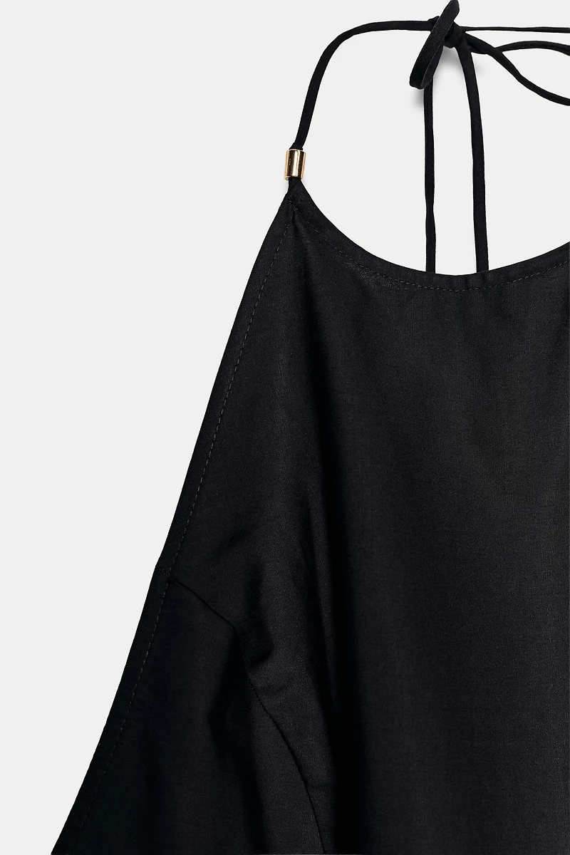 POPLIN MIDI DRESS