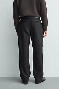 RELAXED FIT PINSTRIPE PANTS
