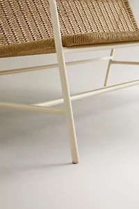 WOVEN OUTDOOR BENCH WITH BACK