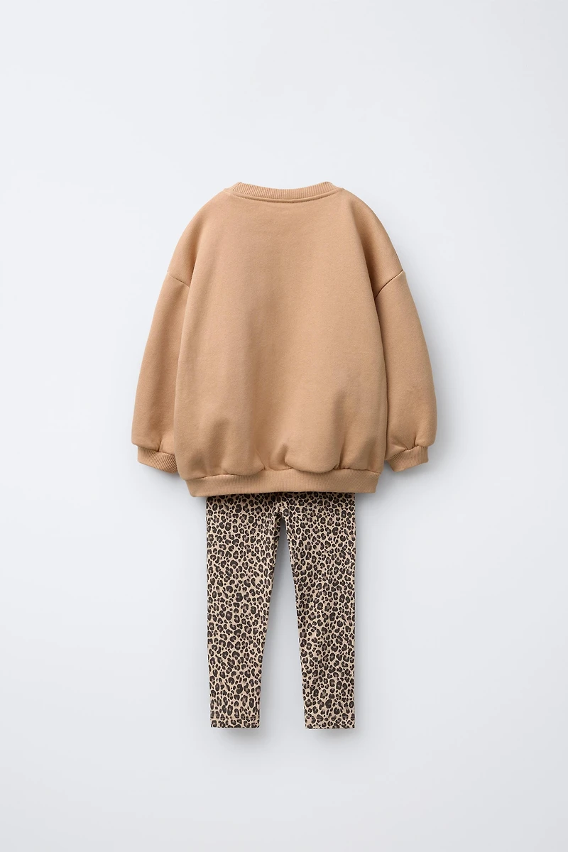 ANIMAL PRINT MINNIE MOUSE © DISNEY SWEATSHIRT AND LEGGING SET