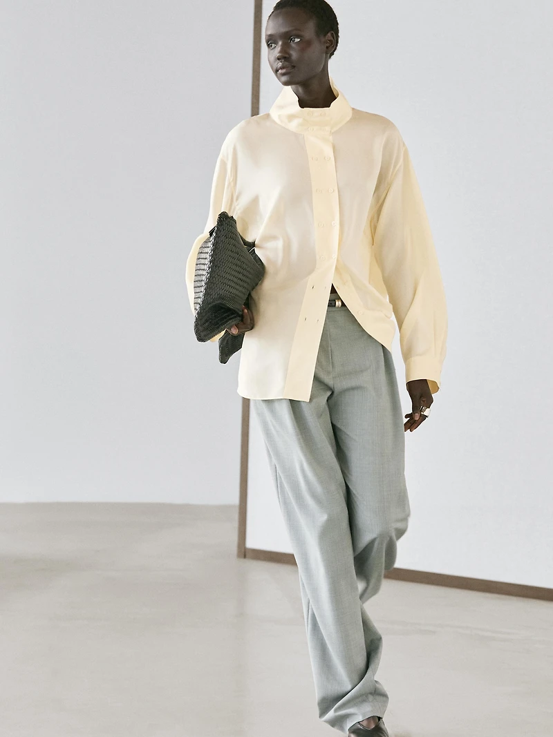 Silk shirt with button detail