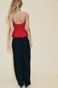 STRETCH PEPLUM TOP