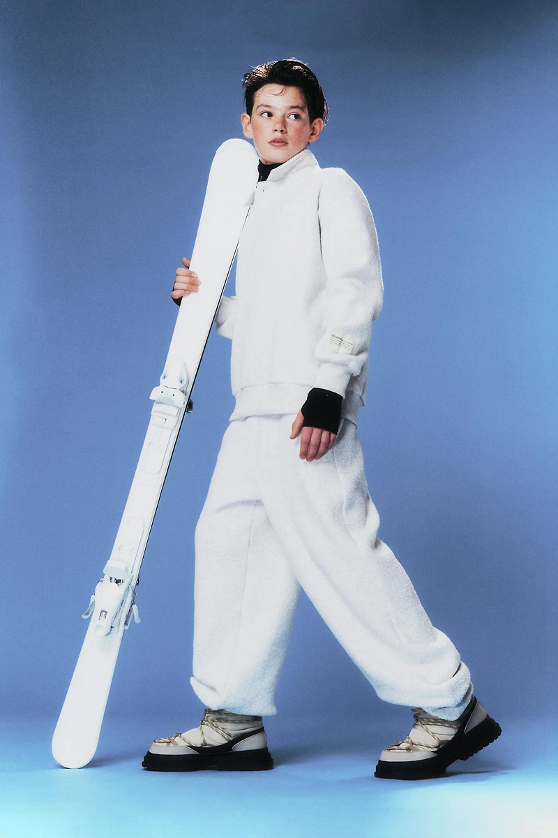 TEXTURED POLO AND WIDE LEG PANTS SET