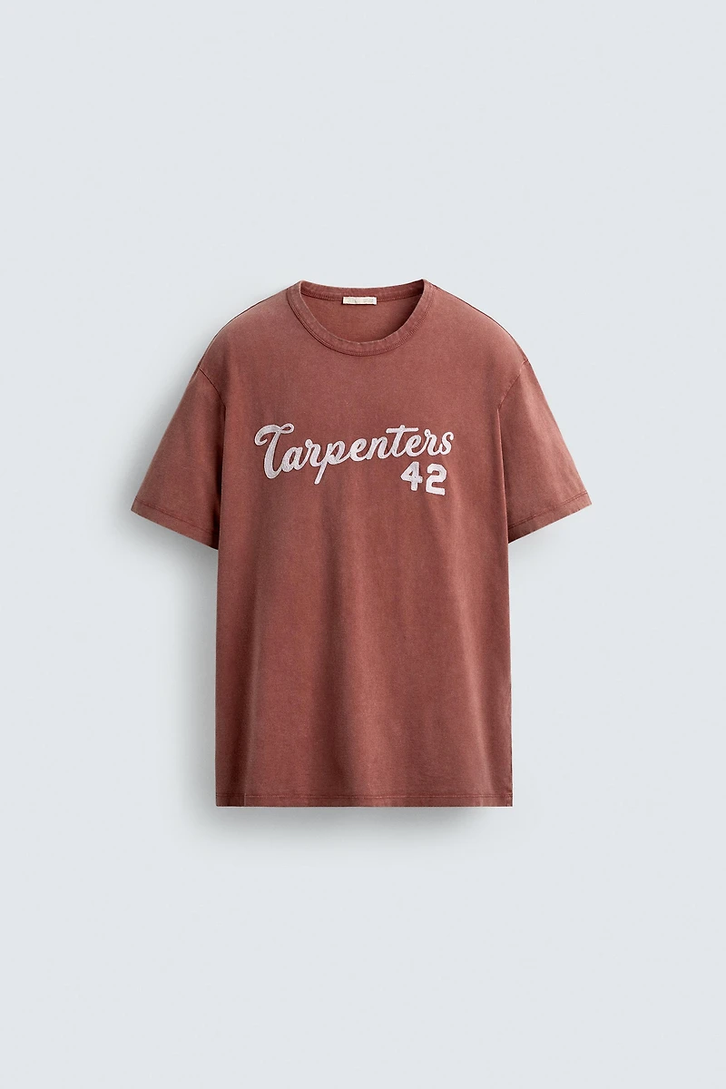 WASHED EMBROIDERED T-SHIRT
