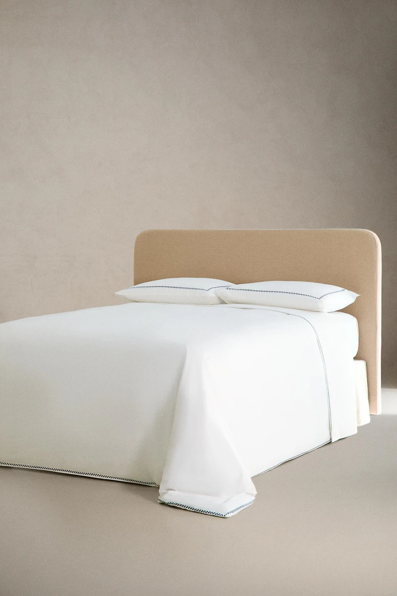 GEOMETRIC EMBROIDERED FLAT SHEET