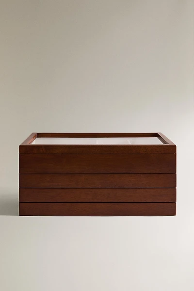 LARGE WOODEN JEWELRY BOX