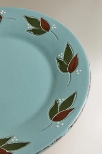 PLAT EN FAÏENCE FEUILLES CIRCULAIRE