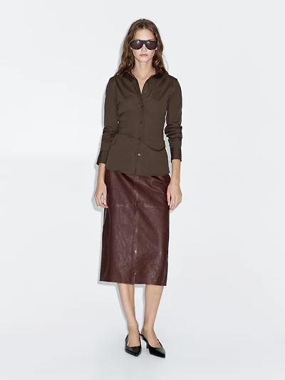 Cotton blend stretch shirt