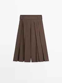Pleated midi skort