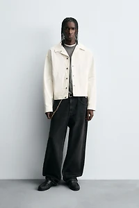 TEXTURED CROPPED FIT OVERSHIRT
