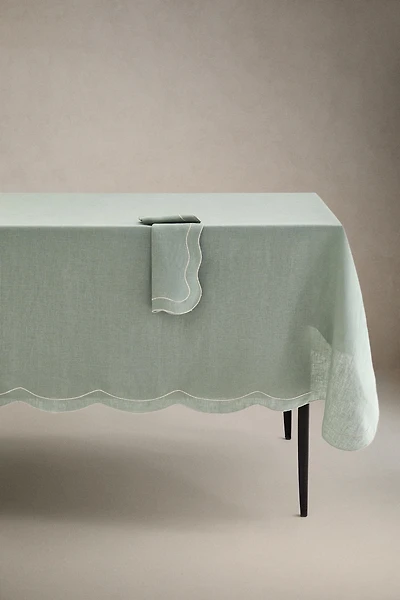 CHRISTMAS THREAD LINEN TABLECLOTH