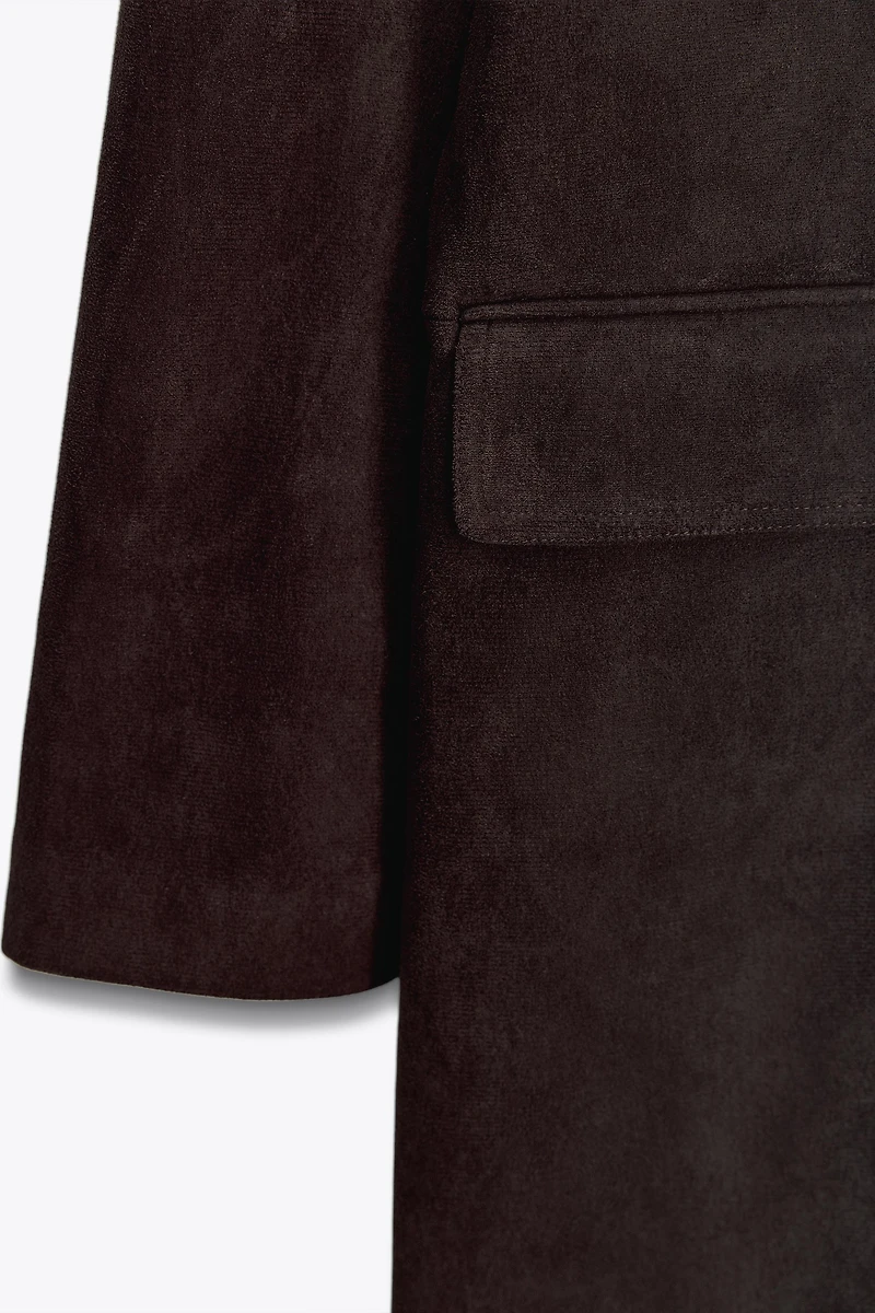 FAUX SUEDE TAILCOAT