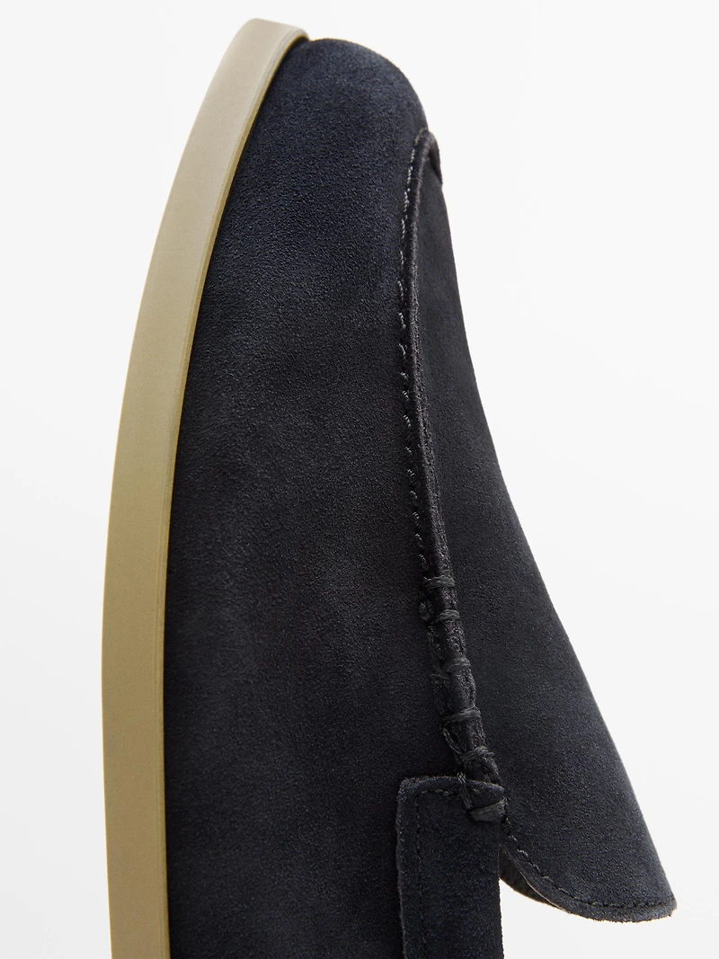 Mocassin en croûte de cuir souple
