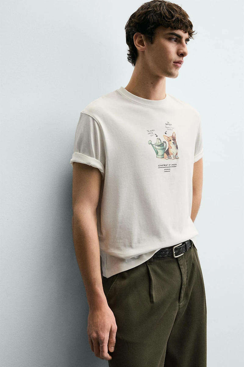 CONTRAST PRINT T-SHIRT