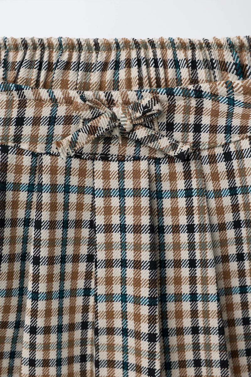 PLAID BOX PLEAT SKORT