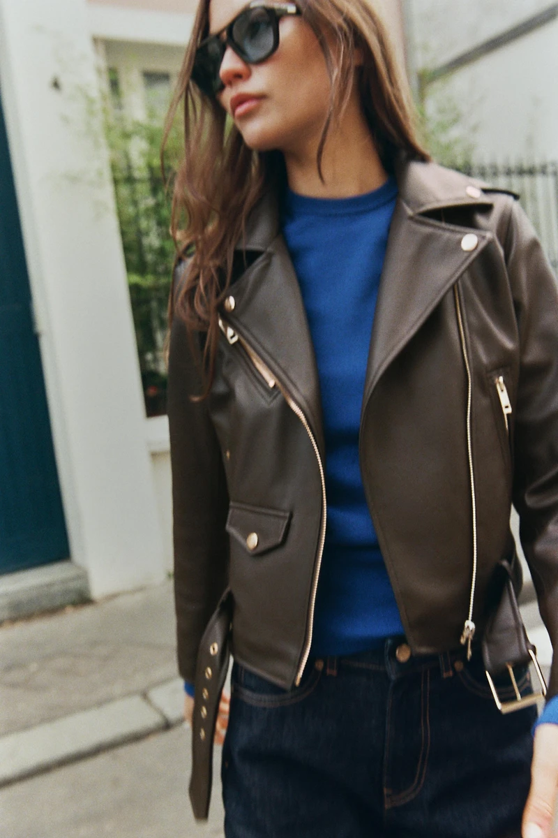 FAUX LEATHER BIKER JACKET