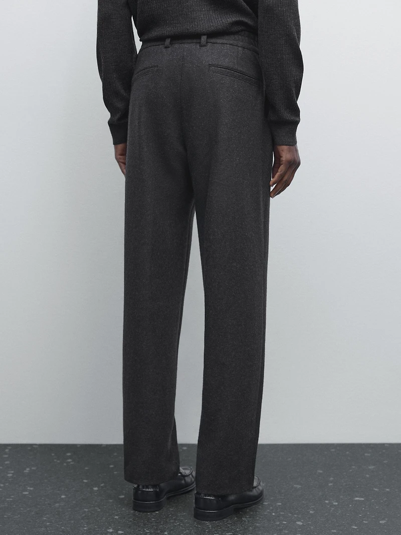 Wool blend suit trousers