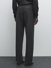 Wool blend suit trousers