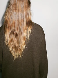 Pull oversize col en V cachemire