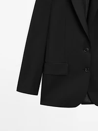 Blazer à deux boutons 100 % laine extra-fine