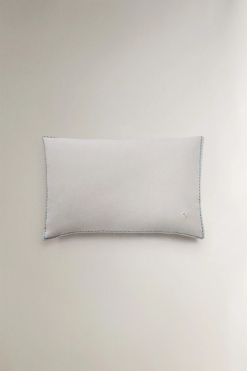 KIDS' FLORAL AND STRIPE PILLOWCASE