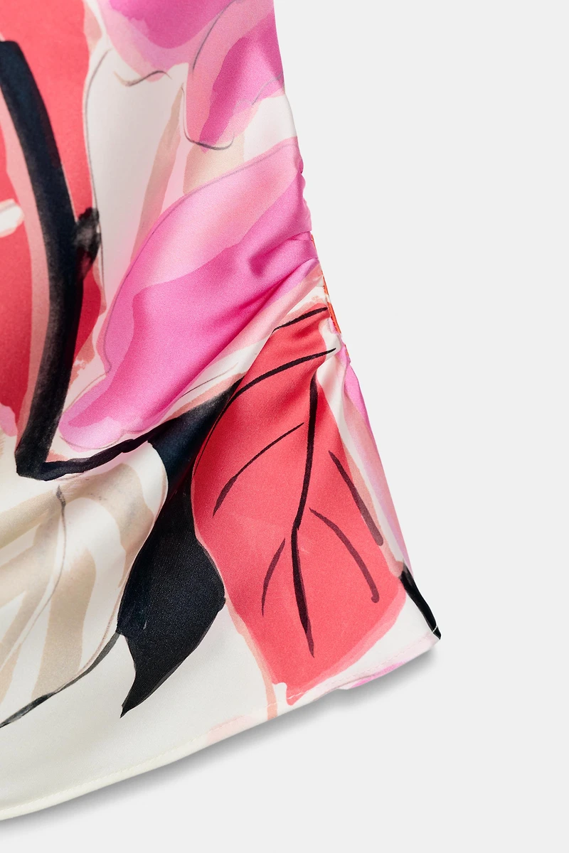 PRINTED SATIN EFFECT TOP