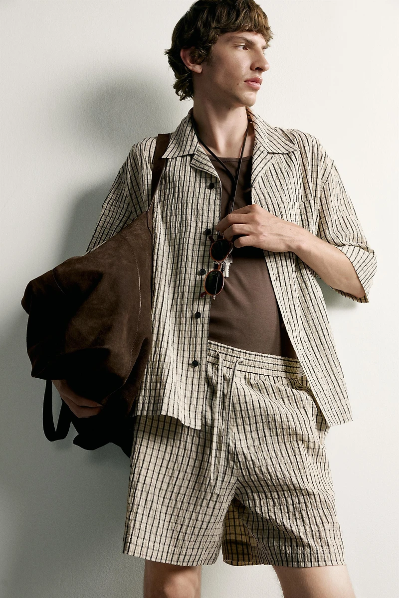 RELAXED FIT PLAID SHIRT