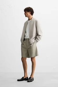 FAUX SUEDE BOMBER JACKET