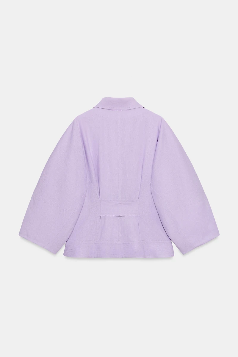 BLOUSON EN LIN MANCHES BALLON