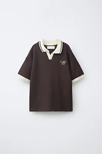 EMBROIDERED TEXTURED POLO