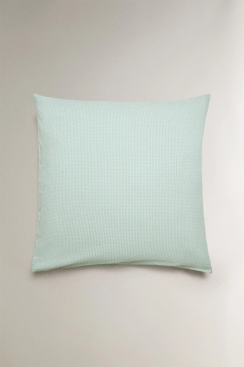 CHECK SEERSUCKER PILLOWCASE