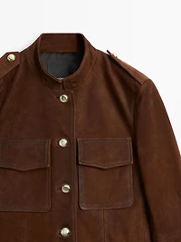 Suede leather safari jacket