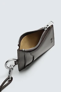 LEATHER CARDHOLDER WITH PENDANT
