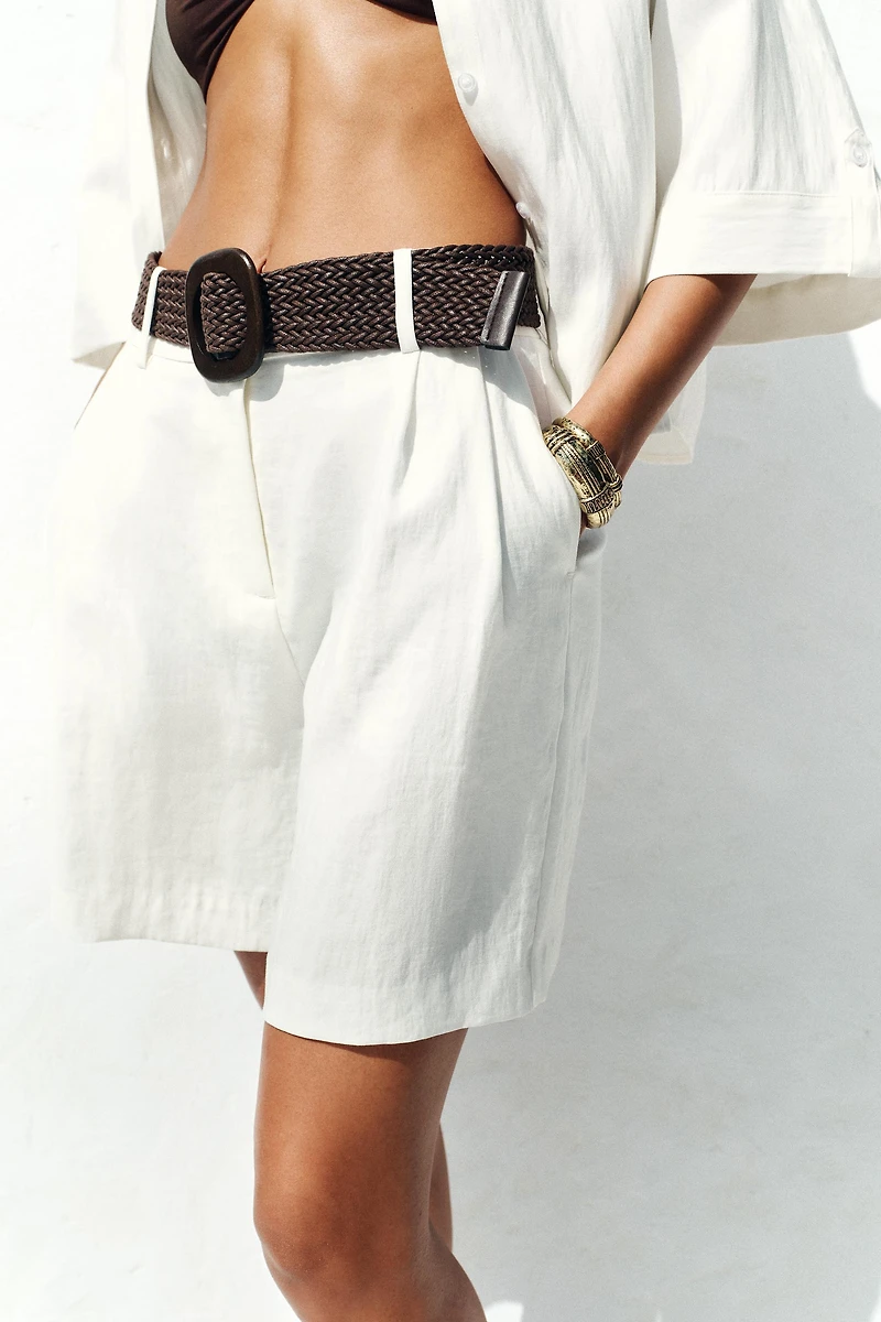 BERMUDA PINCES CEINTURE