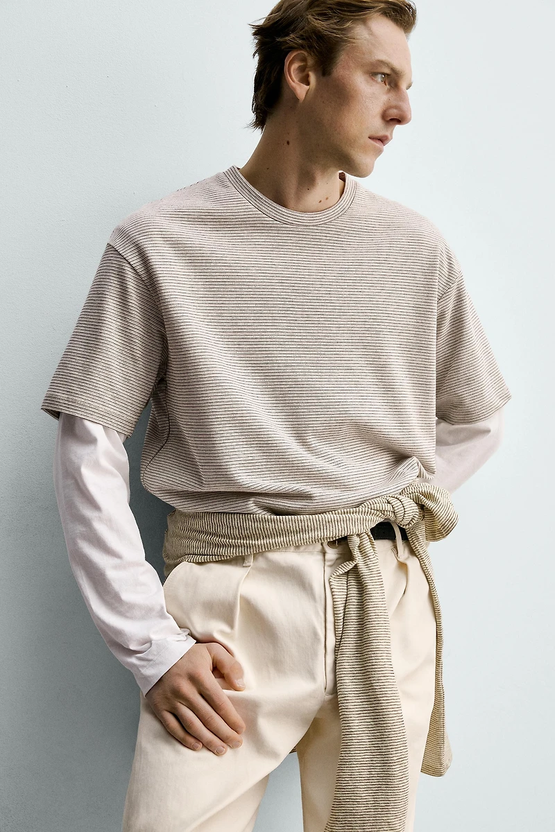 RELAXED FIT STRIPED T-SHIRT