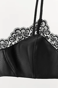 100% LEATHER LACE BRA