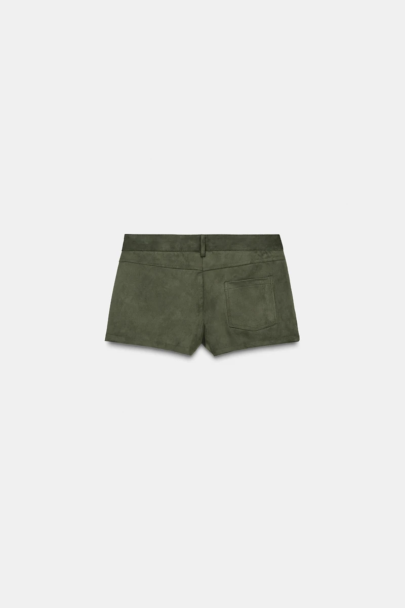 FAUX SUEDE MINI SHORTS