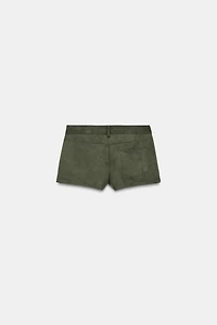 FAUX SUEDE MINI SHORTS