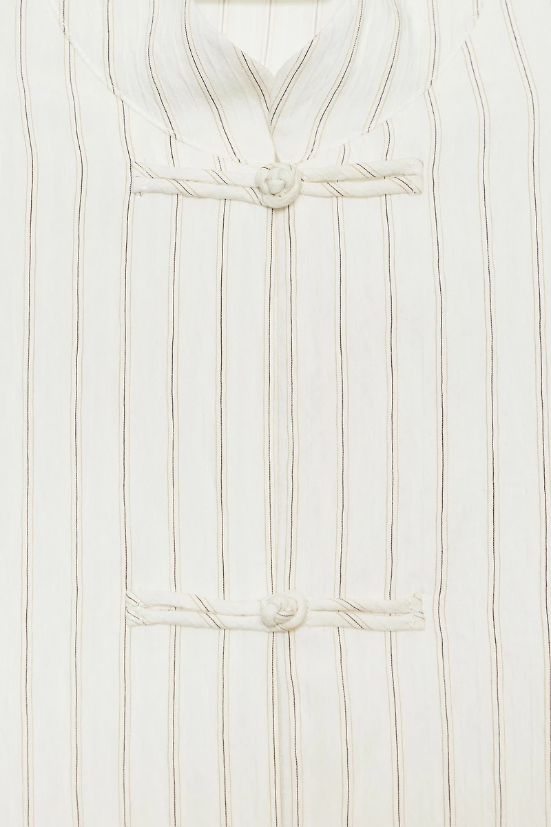 ZW COLLECTION STRIPED FIREMAN CLASP SHIRT