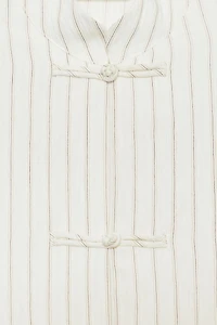 ZW COLLECTION STRIPED FIREMAN CLASP SHIRT