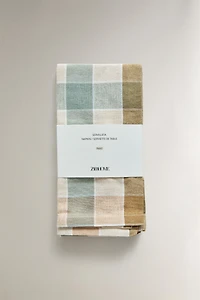 LOT DE SERVIETTES DE TABLE À CARREAUX EN FIL TEINTÉ (LOT DE 2)