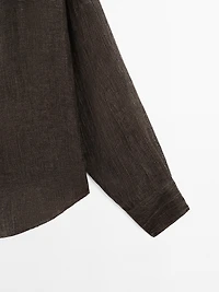 Blouse avec plastron 100 % lin