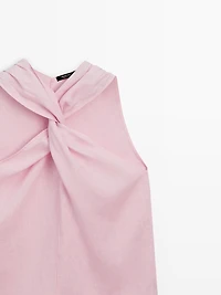 100% linen crossover top