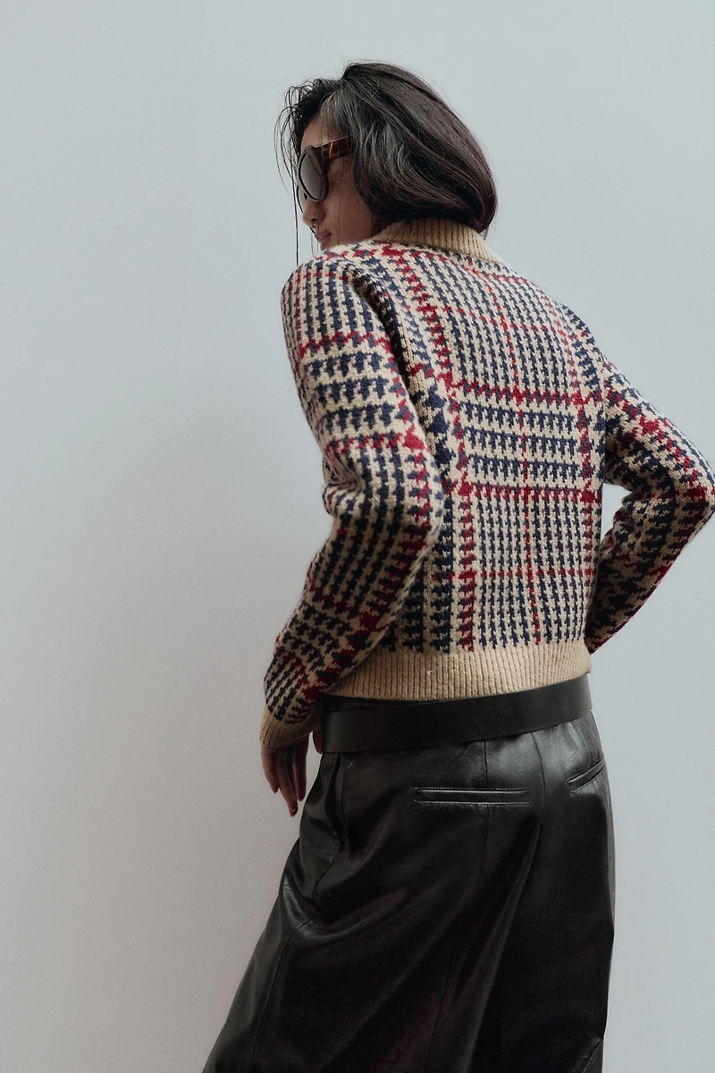 HOUNDSTOOTH WOOL JUMPER
