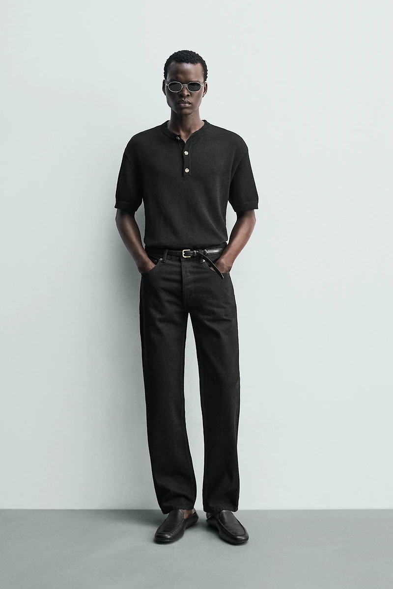 KNIT HENLEY SHIRT