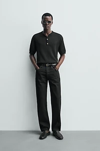 KNIT HENLEY SHIRT