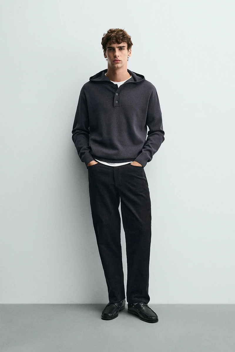 COTTON - WOOL HOODIE SWEATER