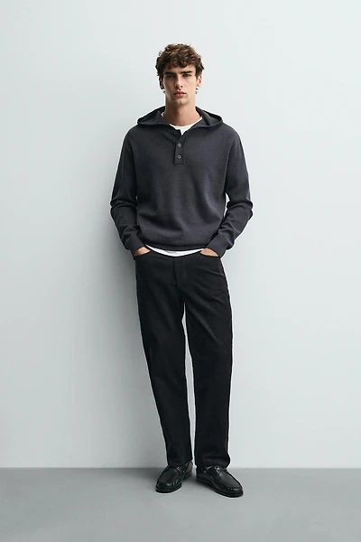 COTTON - WOOL HOODIE SWEATER