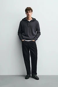 COTTON - WOOL HOODIE SWEATER